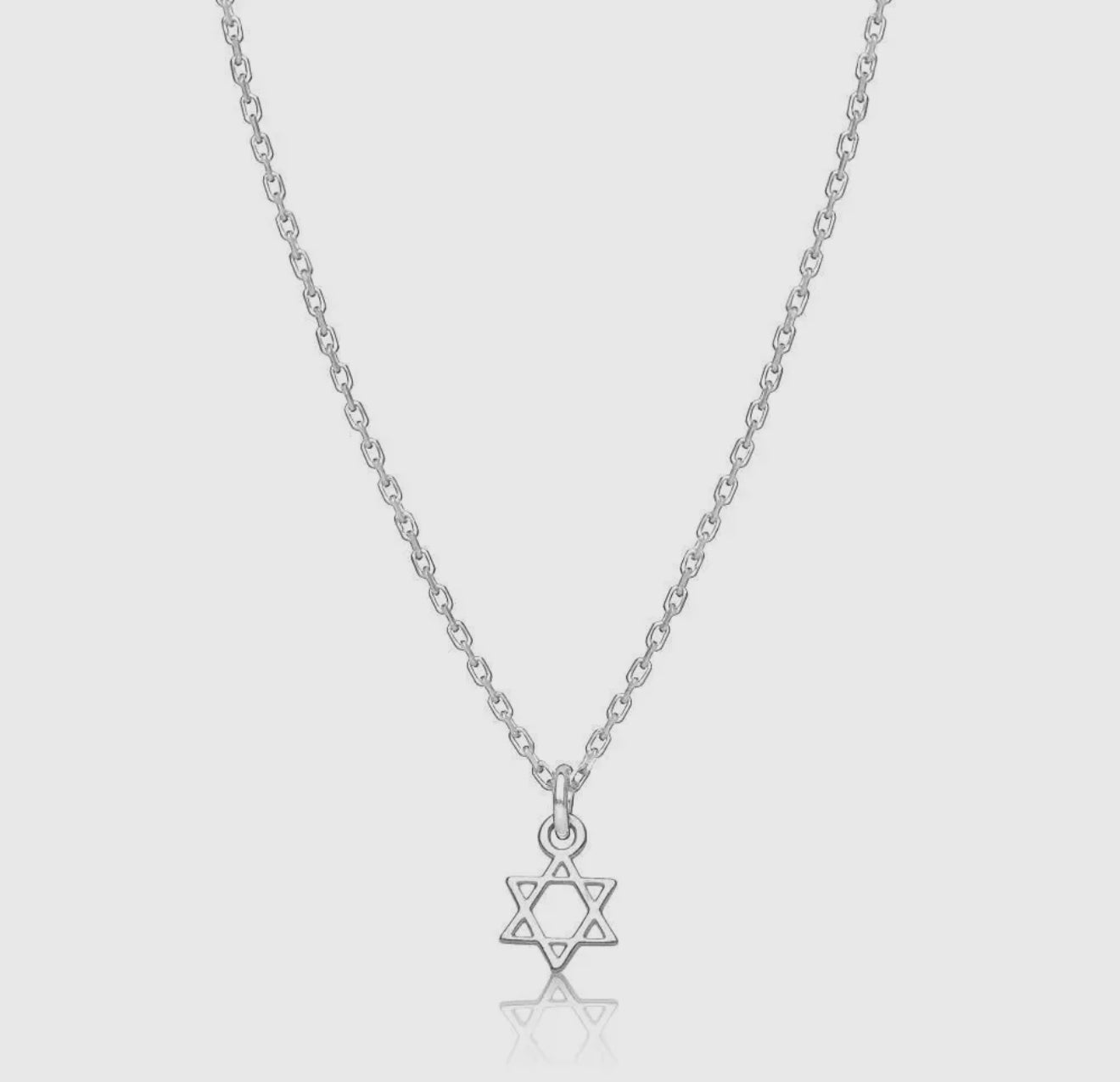Tiny Star of David Necklace in Silver