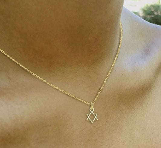 Tiny Star of David Necklace in Gold Plated