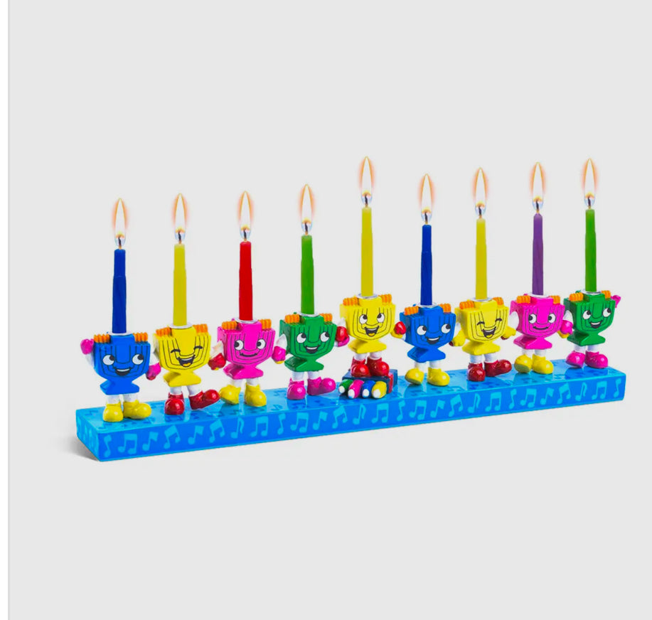 Hand Painted Menorah- Dancing Menorahs