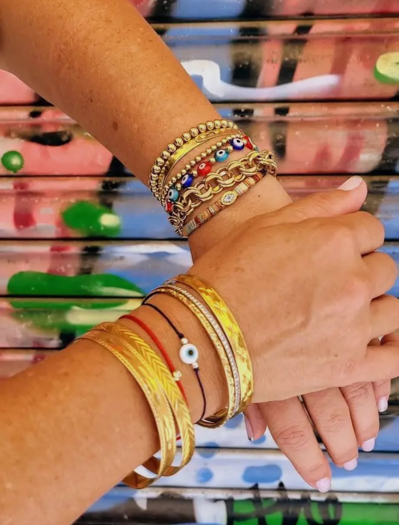 Evil Eye Macrame String Bracelet Black (one size fits all)